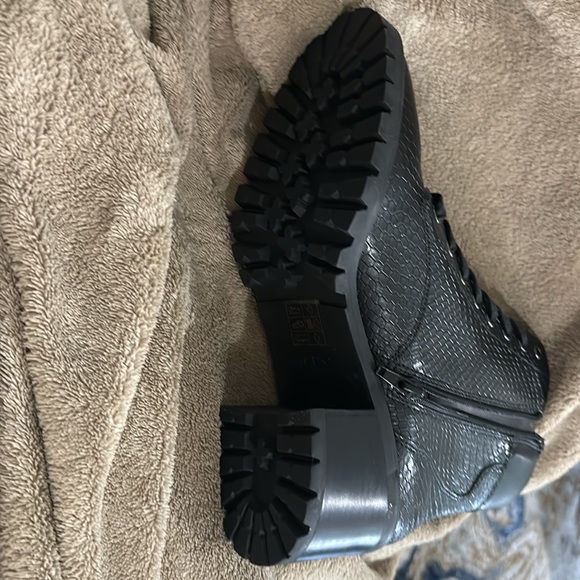 Aldo Snake Print Combat Boot With Heel - Picture 2 of 5